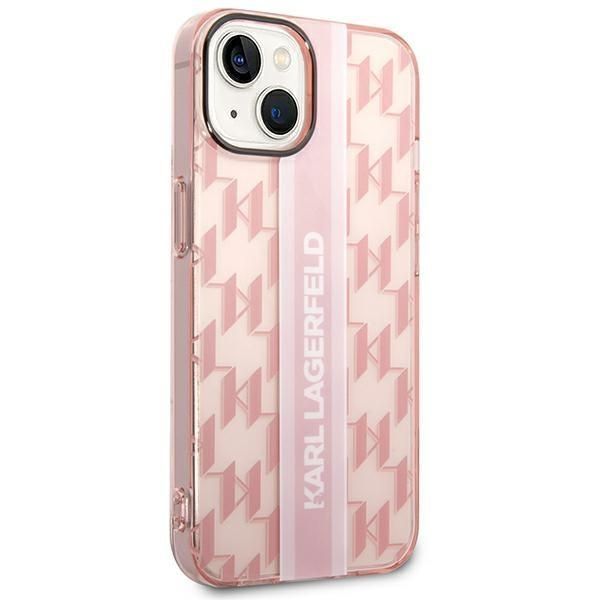 Etui Karl Lagerfeld iPhone 14 Plus 6,7" Różowy Mono Vertical Stripe