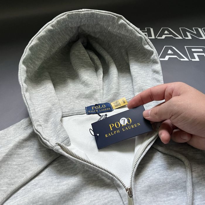 Зип худи Polo Ralph Lauren серое на замке с копюшоном кофта Поло Ральф