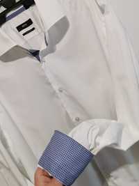 Hugo Boss koszula biała gładka męska bawełniana Regular fit