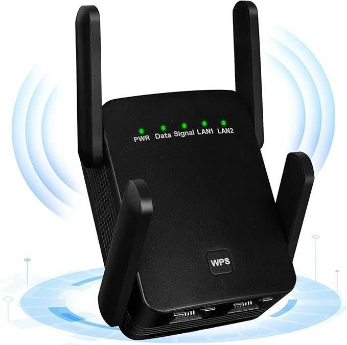 Wzmacniacz Wi-Fi o prędkości 1200 Mbps,  WLAN Dual-Band 2,4 GHz i 5Ghz