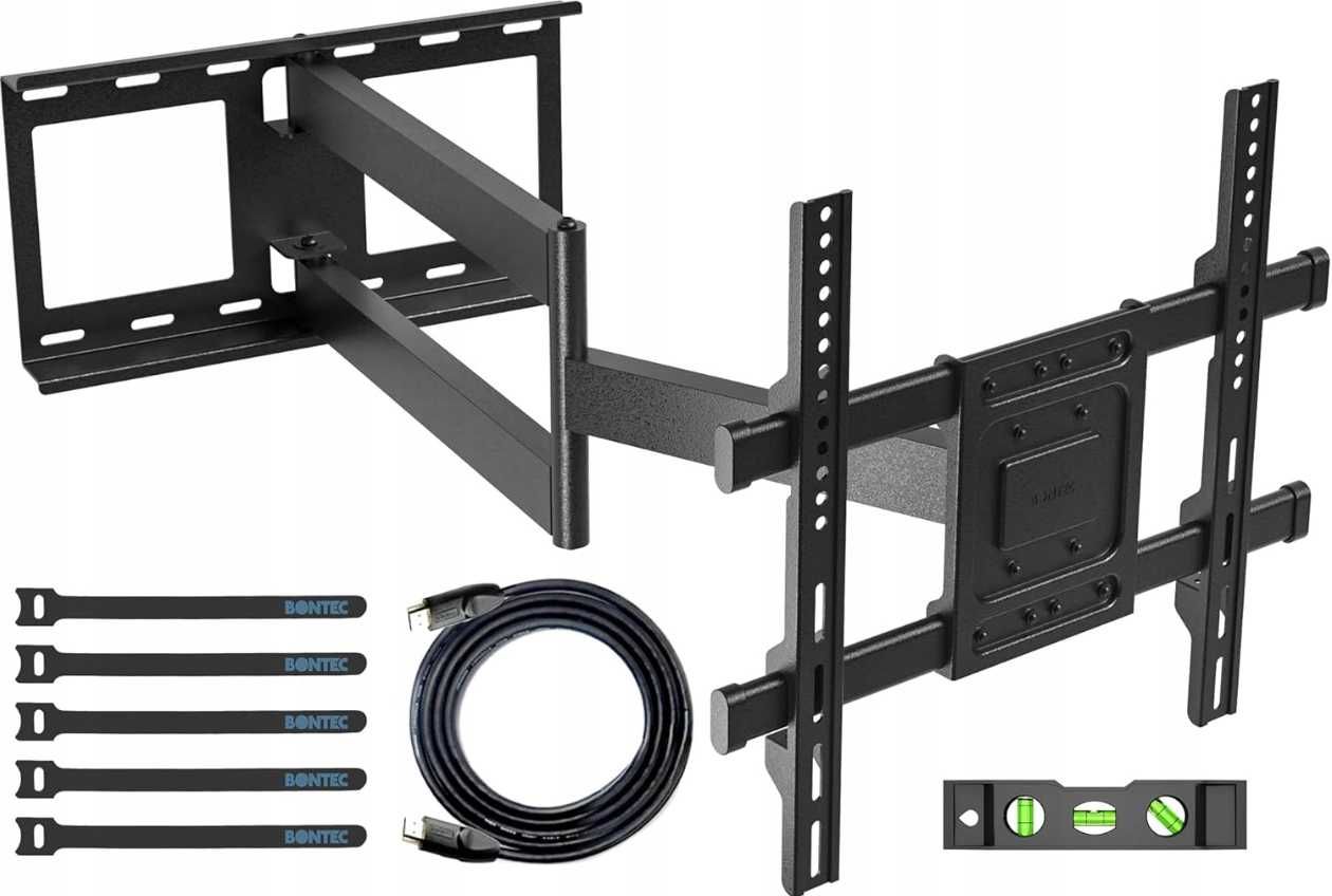 Uchwyt ścienny BONTEC 32–70" | Obrotowy, uchylny, ramię 850 mm + HDMI
