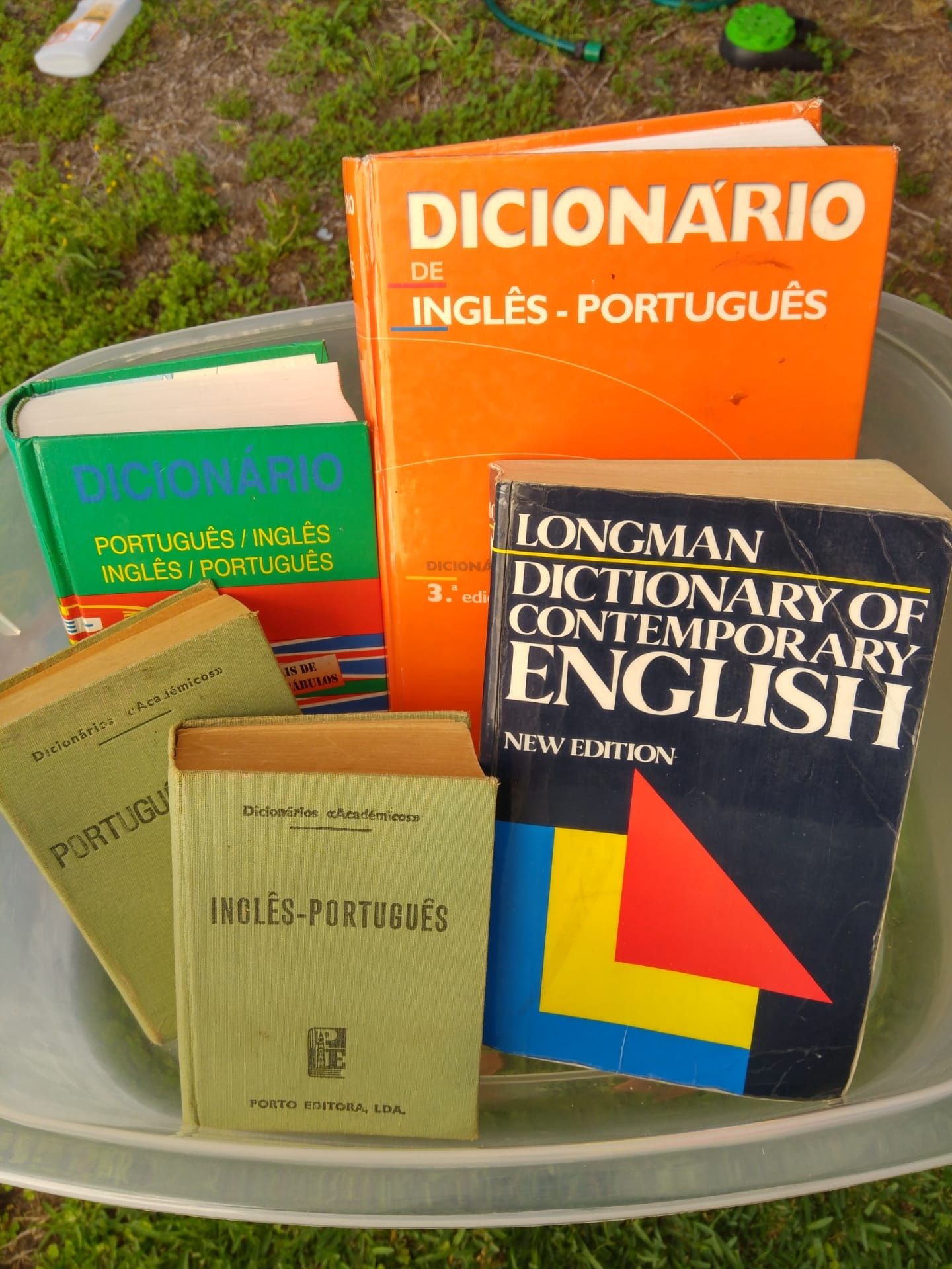 Dicionários de português e inglês