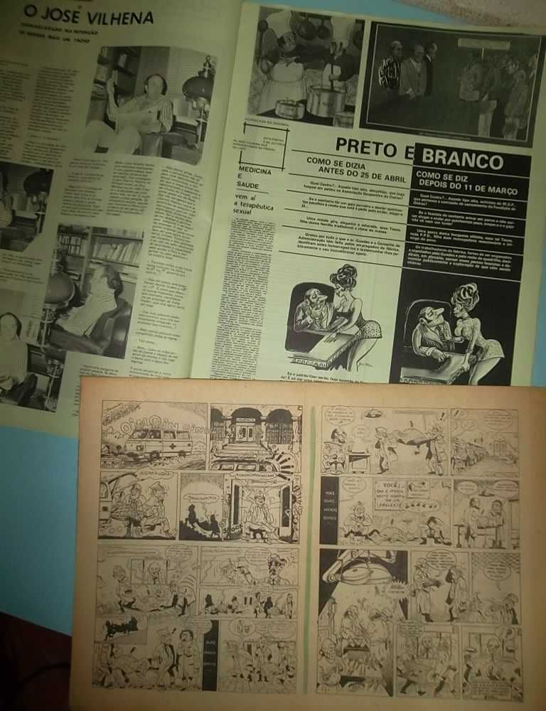 Jornais satíricos dos anos 60/70 com cartoons e BD