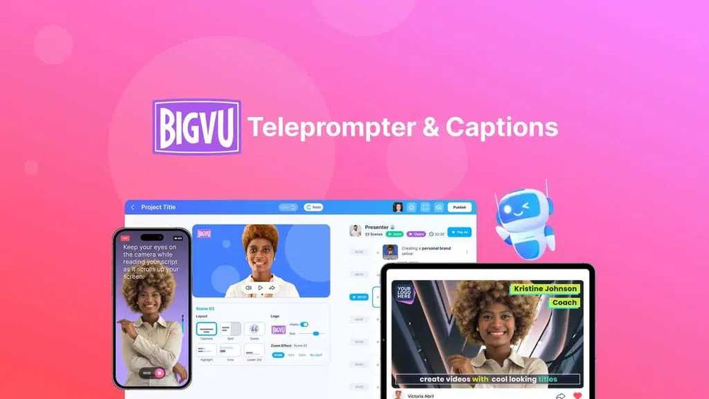 BIGVU AI Pro підключення до команди, відеоредактор із телесуфлером AI