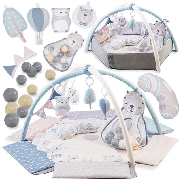 Розвиваючий килимок Momi Pastel 3в1 для дитячого манежу