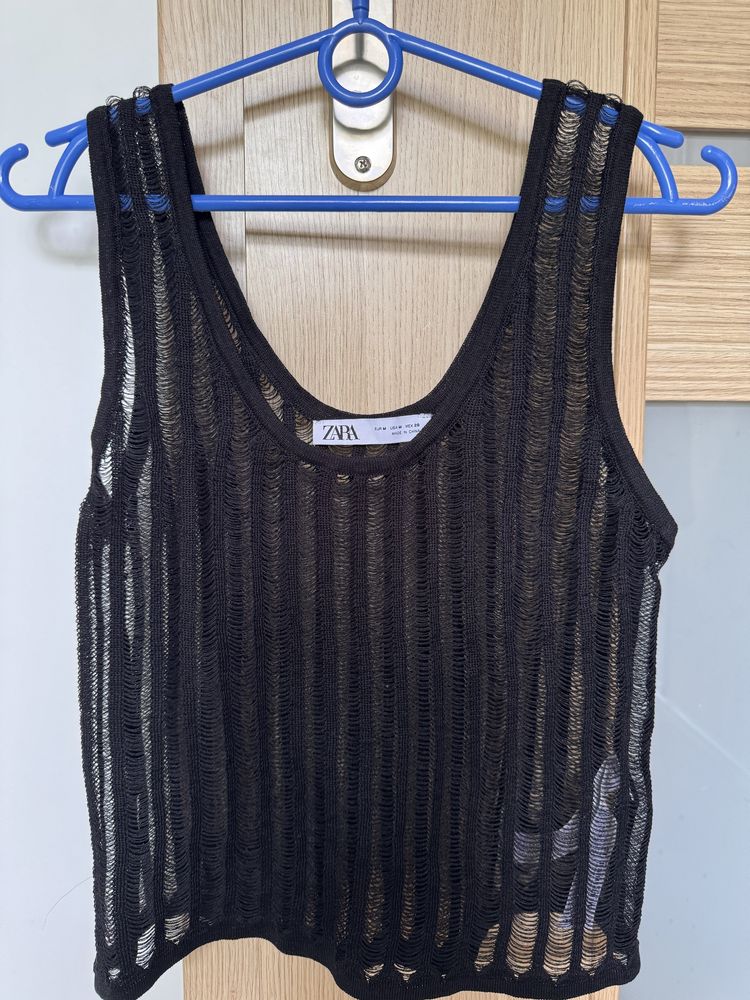 Koszulka top przezroczysta zara M