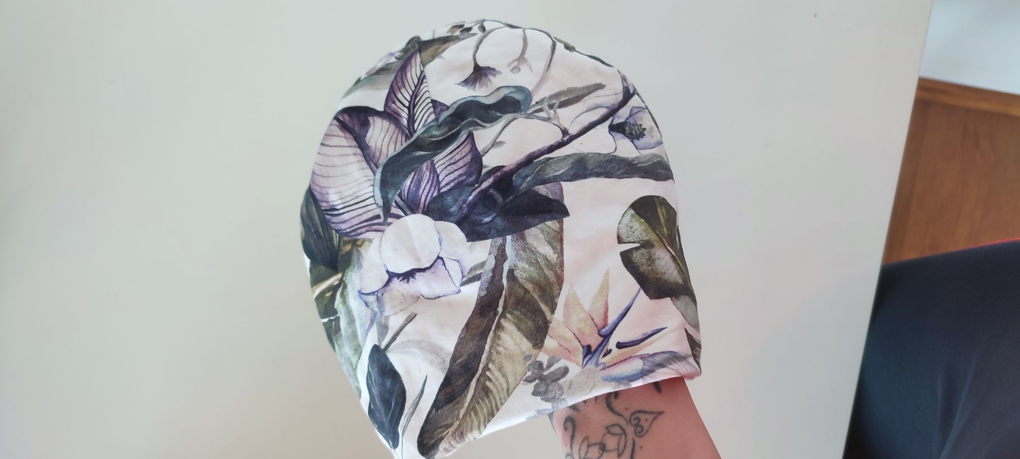 Czapki wiosenne turban kwiaty