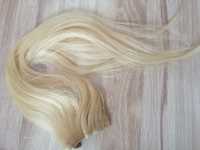 Włosy naturalne blond 55cm clip in