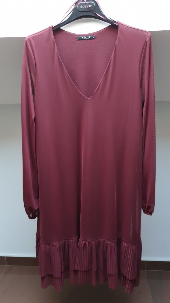 Bordowa sukienka fason A mohito XL