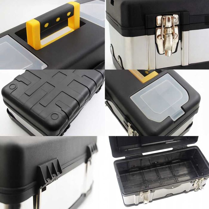 Skrzynka Narzędziowa Skrzynka akcesoria Stalowa 3 Warstwowa Z Zamkami