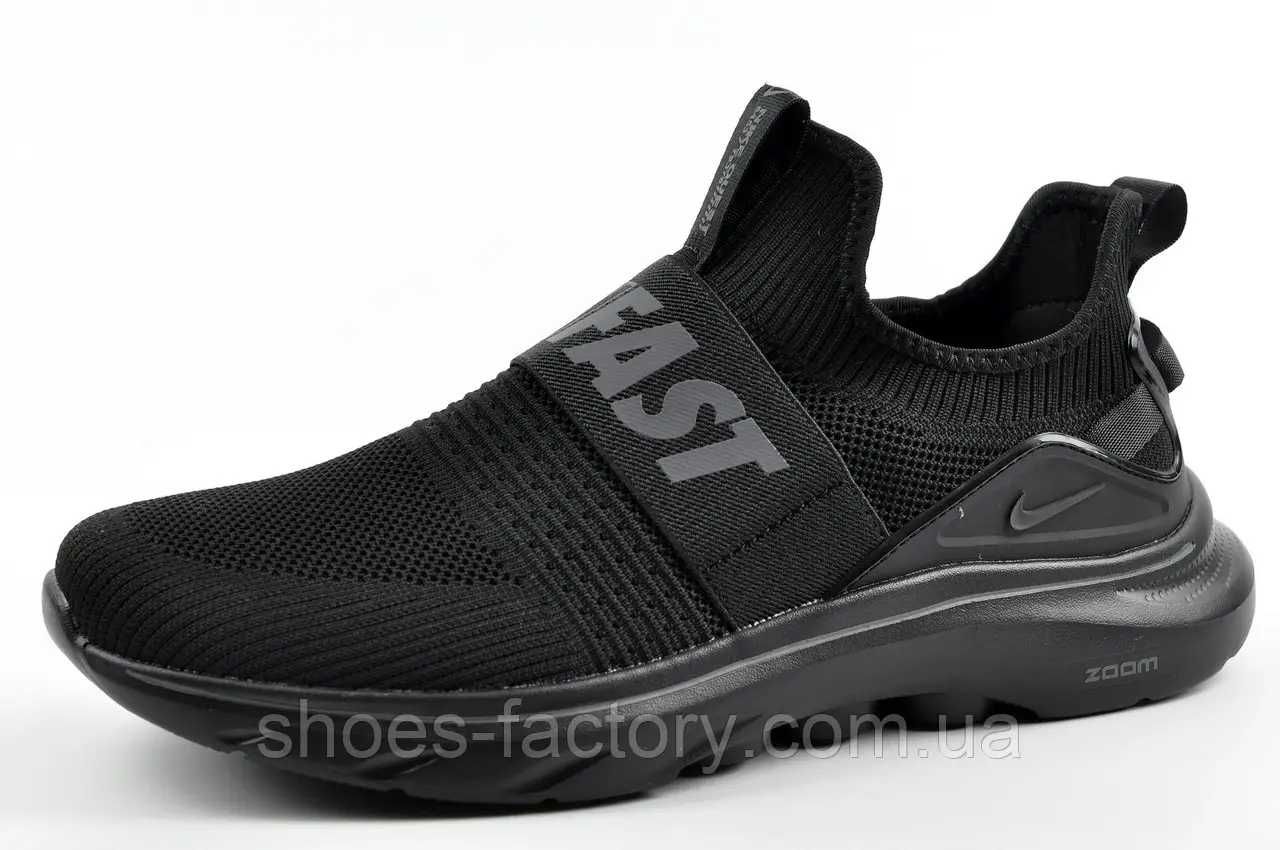 Сліпони чоловічі Nike Free Run чорні сітка код 70121