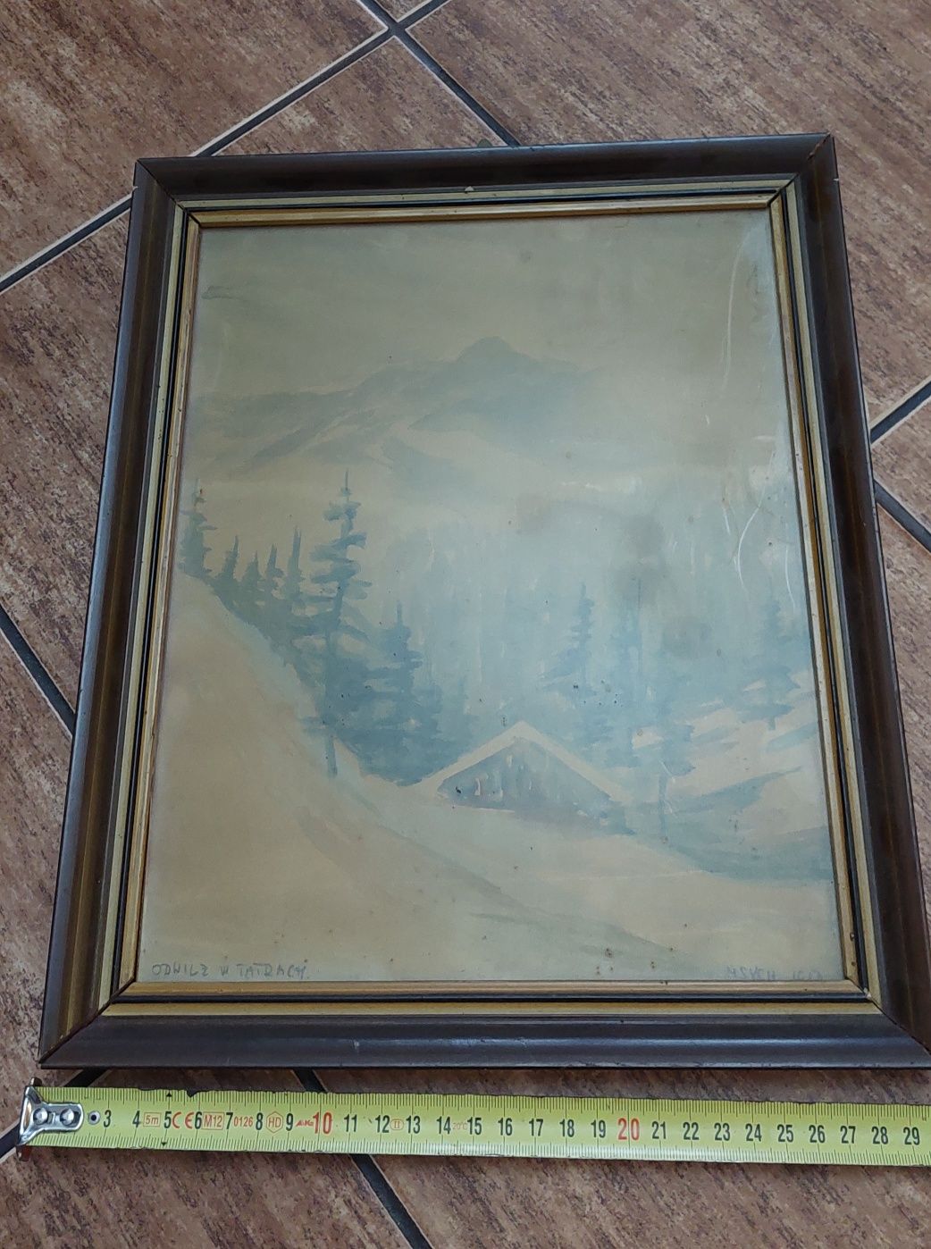 Obraz Odwilż w Tatrach, farby, w ramie, za szkłem.