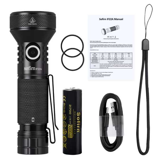 Latarka Sofirn IF22A 2100lm USB-C , funkcja Powerbank + akumulator