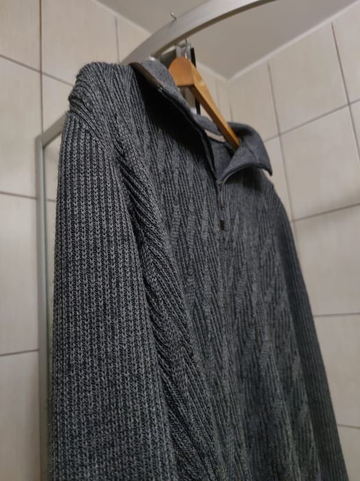 Sweter sweterek L Bugatti męski cotton baumwolle bawełna wełna classic