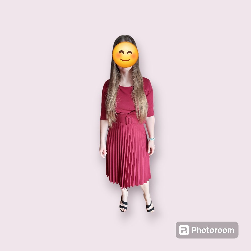 Класична  святкова сукня вишневого кольору 44-46 розмір
