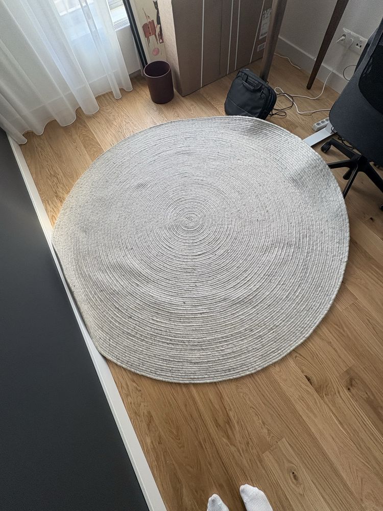 Okrągły dywan merino 2 metry