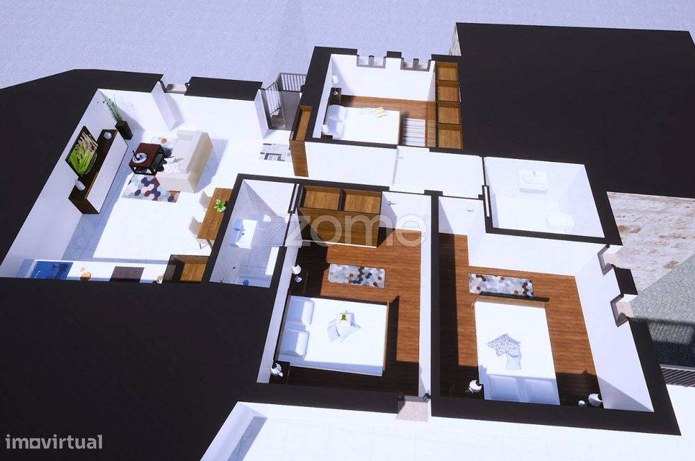 Moradia T3 em pedra para venda reconstruída