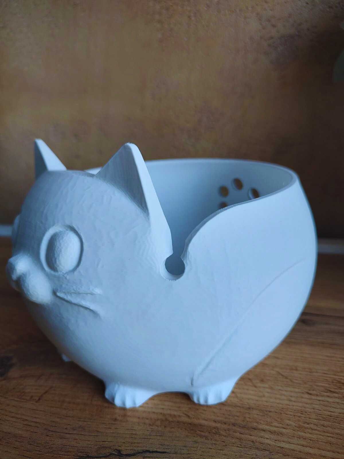 Taça para Fios Gatinho 3D | Organizador Lã Croché Tricô Fofo