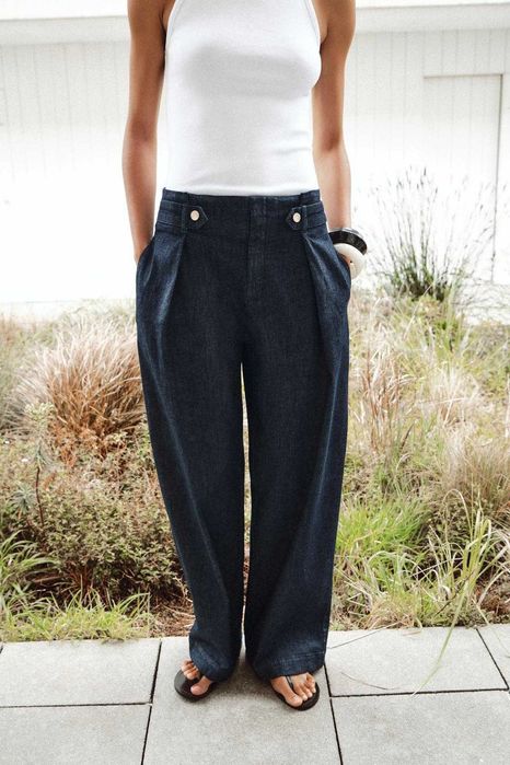 Вільні джинси Wide Leg Paperbag від Zara, XS, M, оригінал