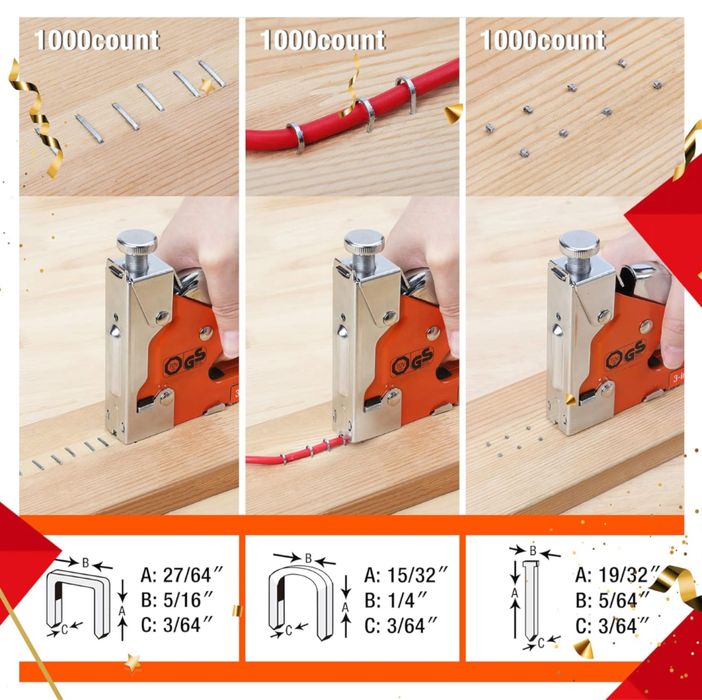Zszywacz 3 w 1 plus 3000 zszywek