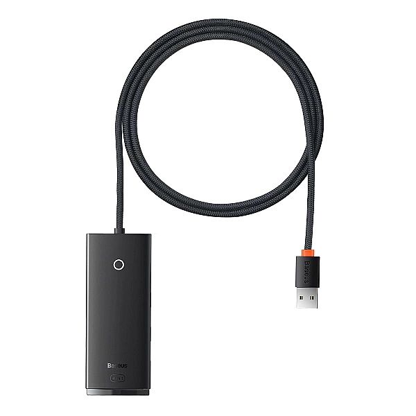 Baseus Lite Series HUB adapter USB-A do 4xUSB-A 3.0/5Gb/s czarny (WKQX