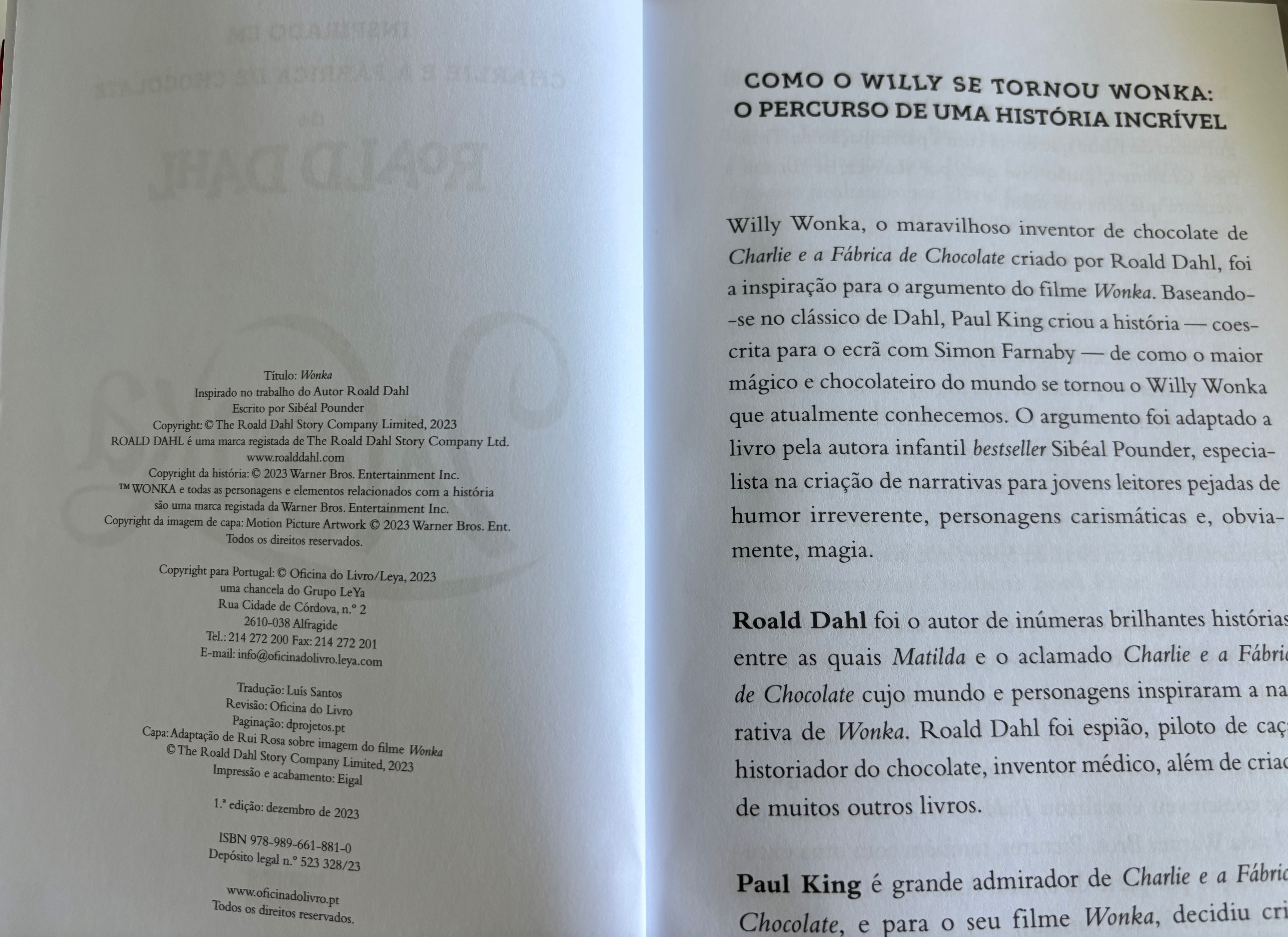 Livro WONKA - Charlie e A Fabrica de Chocolate