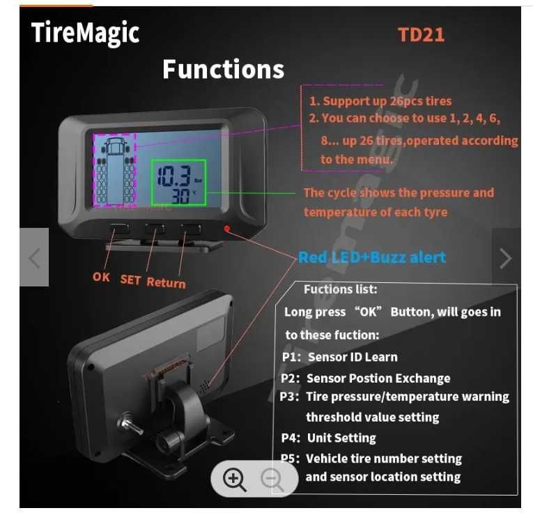 Датчики тиску  шин TPMS Truck для автобусів , вантажівок , причіпа