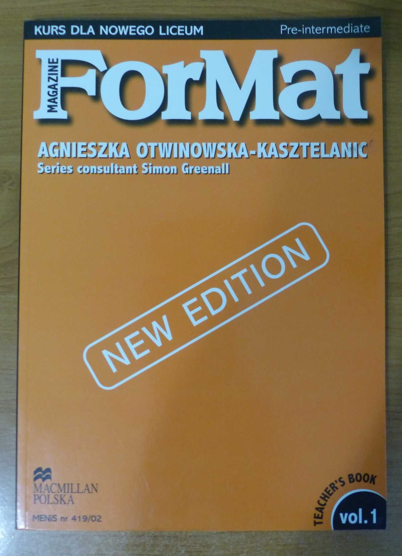 ForMat vol.1, Pre-intermediate- Teachers Book + podręcznik + ćwiczenia