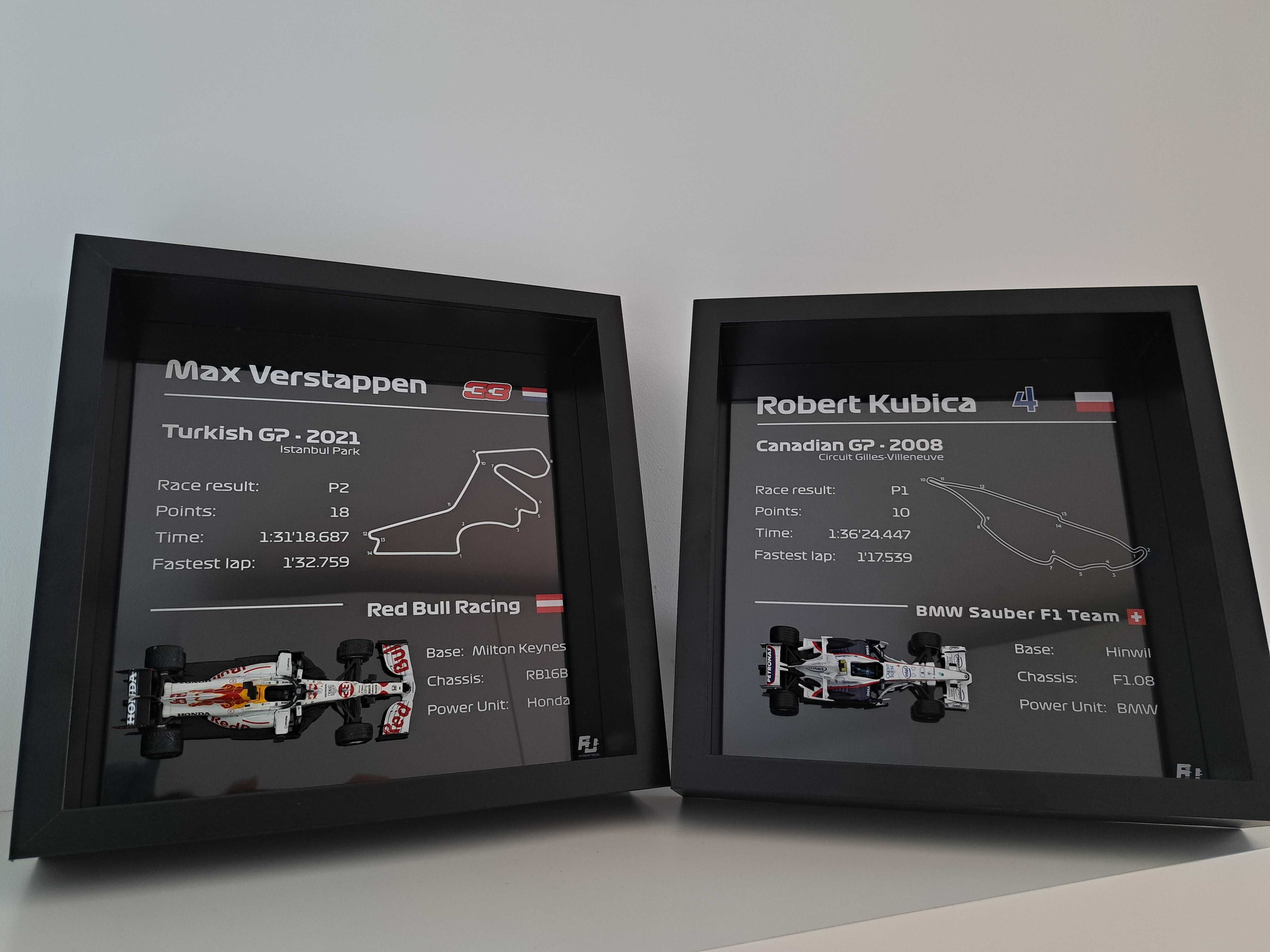 Plakat 3D F1 Max Verstappen 2021 GP Turcji biały Red Bull 1:43