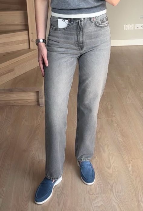 Джинси zara сірі