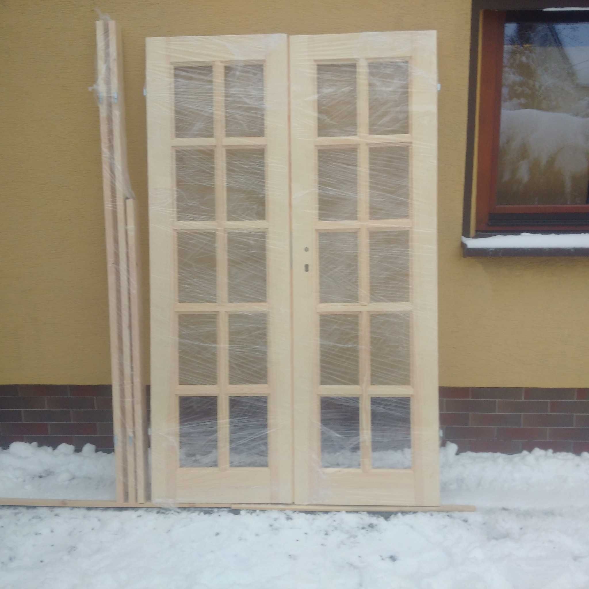 Od Ręki 120 i 130  drzwi sosnowe drewniane dwuskrzydlowe