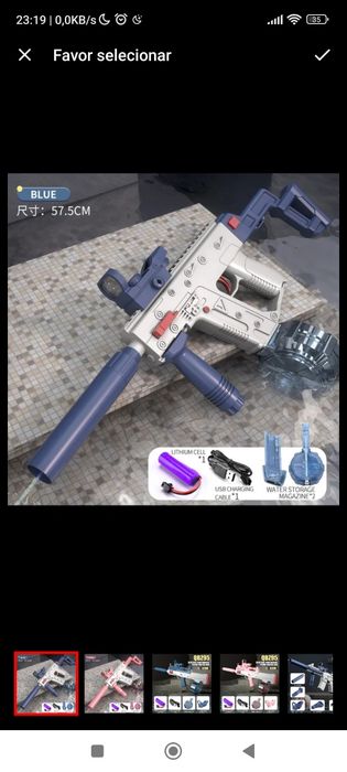 Armas de água a bateria