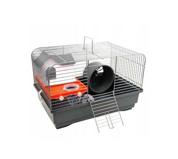 Klatka dla chomika z kuwetą, domek, tunel, kołowrotek