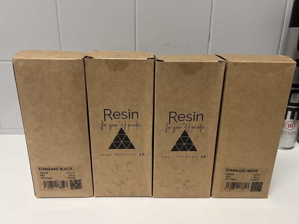Smart Materials 3D - Resina Standard Branca e Preta 500gr NOVO