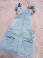 Spódniczka sukienka jeansowa na szelkach ogrodniczka guziczki dżinsowa