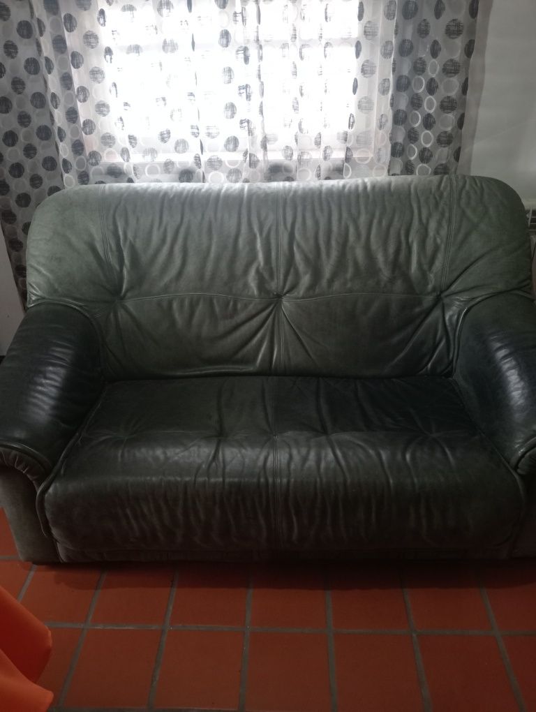 Sofá em pele 2 lugares