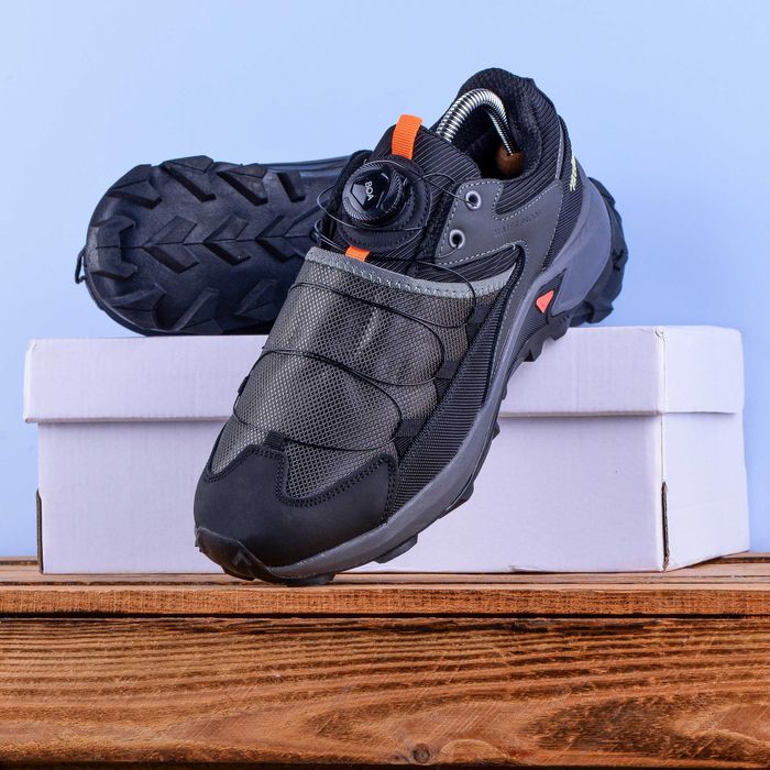 (2128) Термо Зимові The North Face Чоловічі Кросівки чорний з сірим