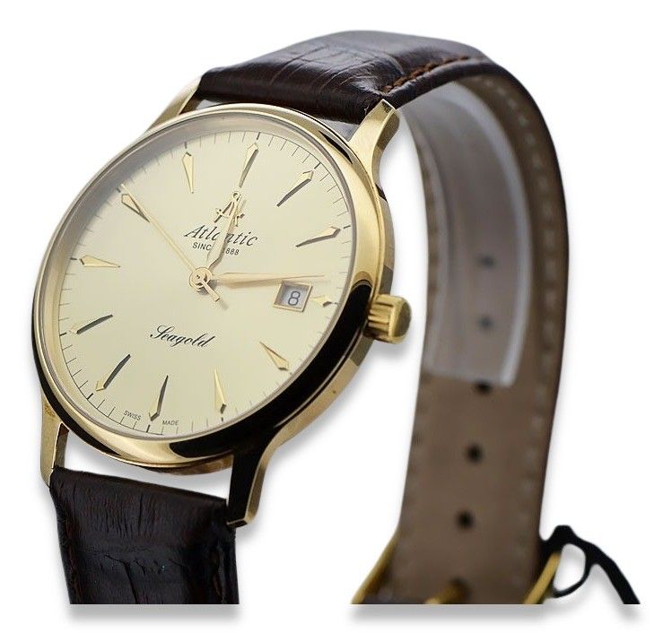 Złoty zegarek męski 14k 585 Atlantic Seagold Automatic mw015y 14k