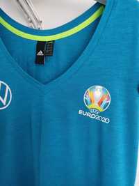 Koszulka sportowa adidas niebieska turkusowa EURO UEFA