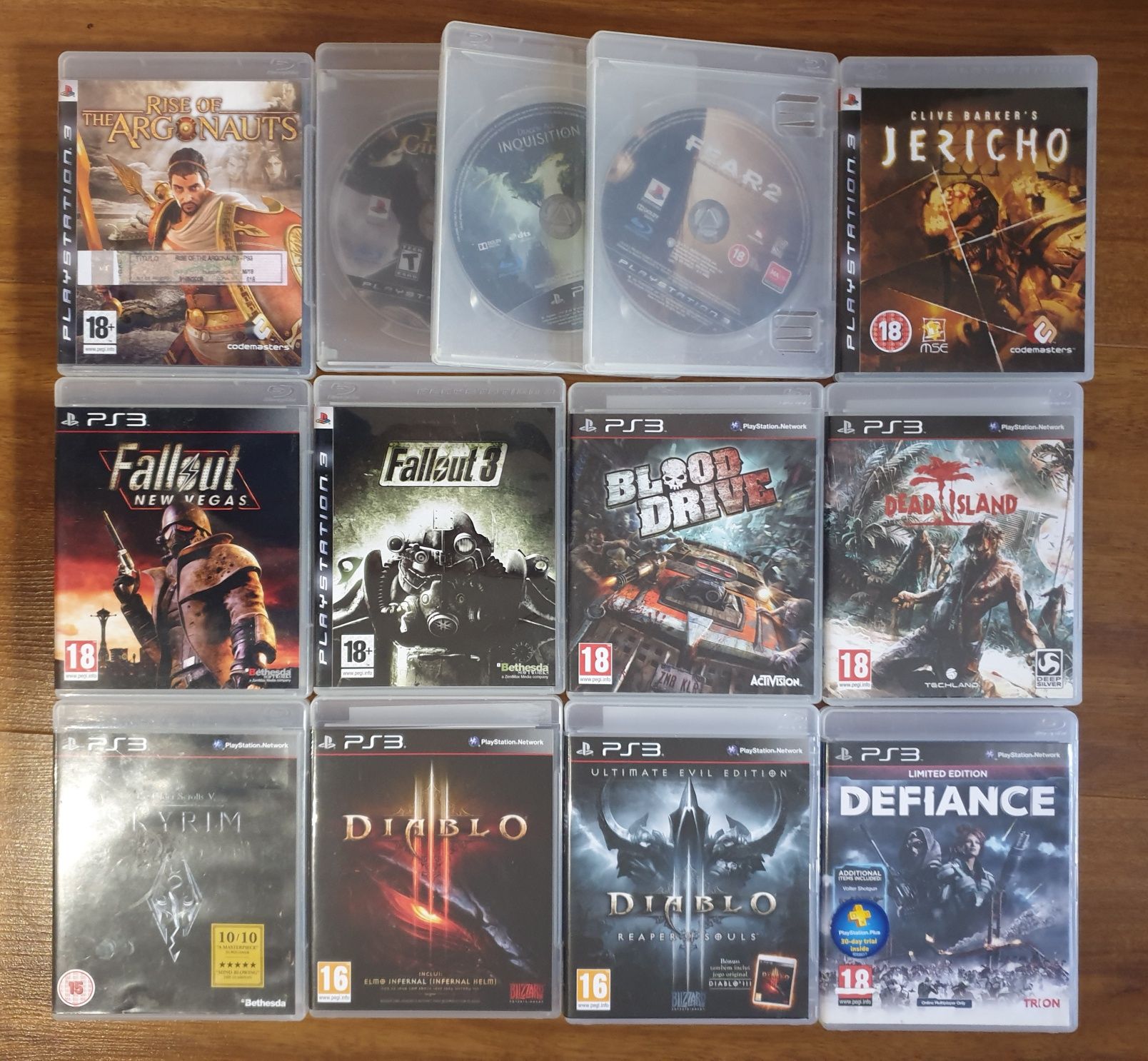 Jericho,Diablo,Dead Island,F.E.A.R,Skyrim,Blood Drive e Defiance PS3