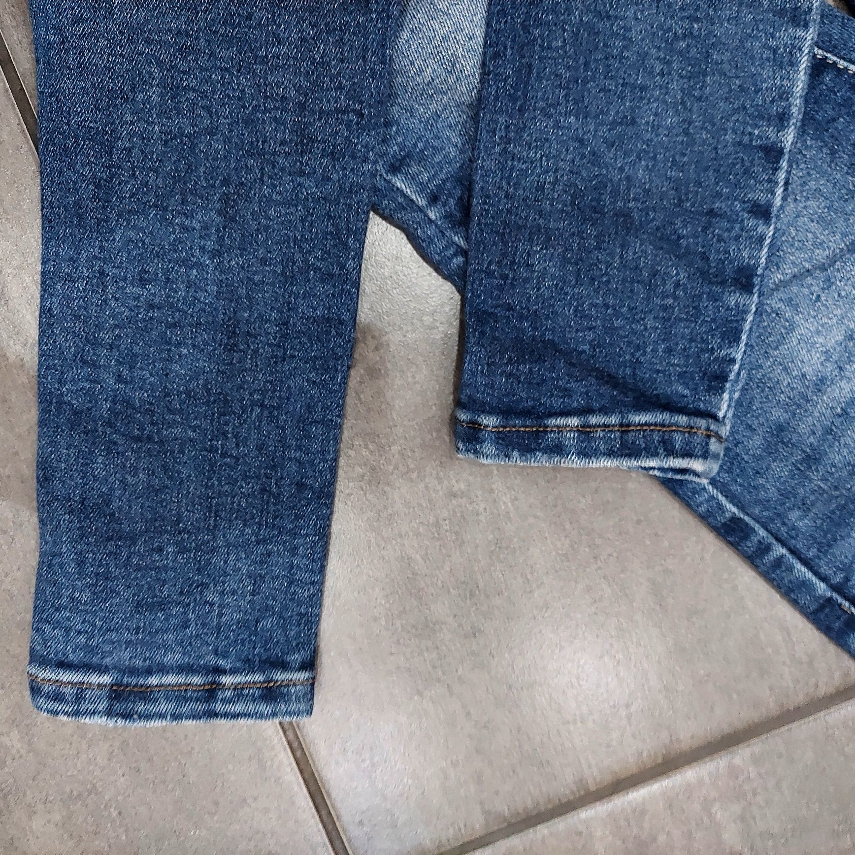 Spodnie rurki jeans porządny materiał elastyczny wysoki stan 5 guzików