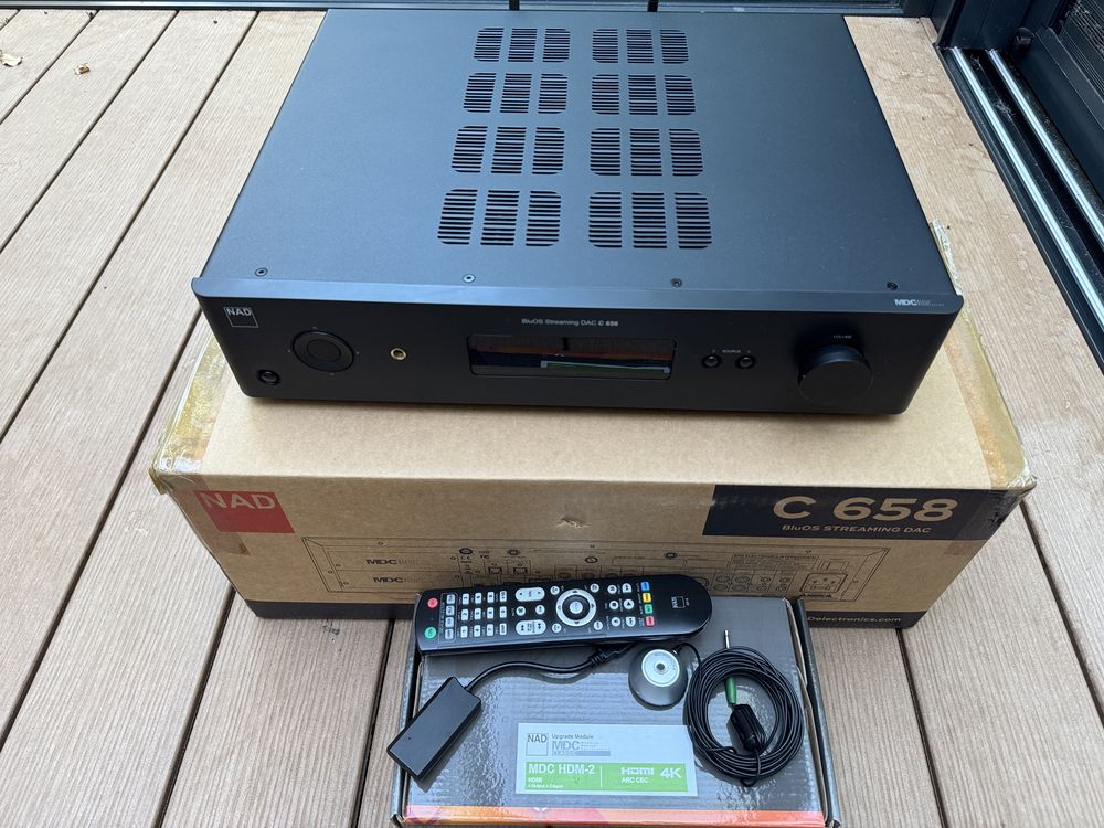 Nad C658 BluOs streaming dac + moduł HDMI komplet okazja pilot