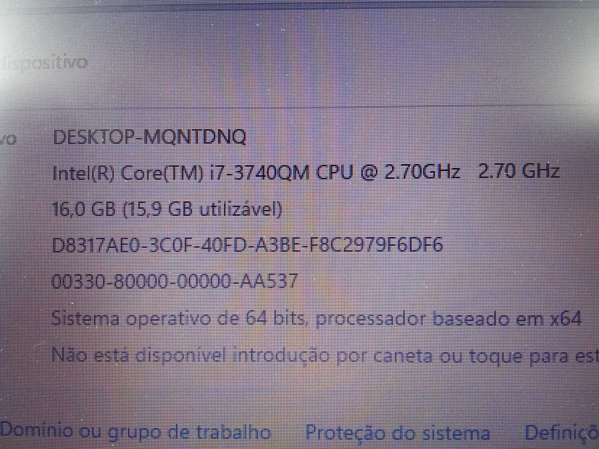 HP Elitebook 8470p CPU I7 3740QM