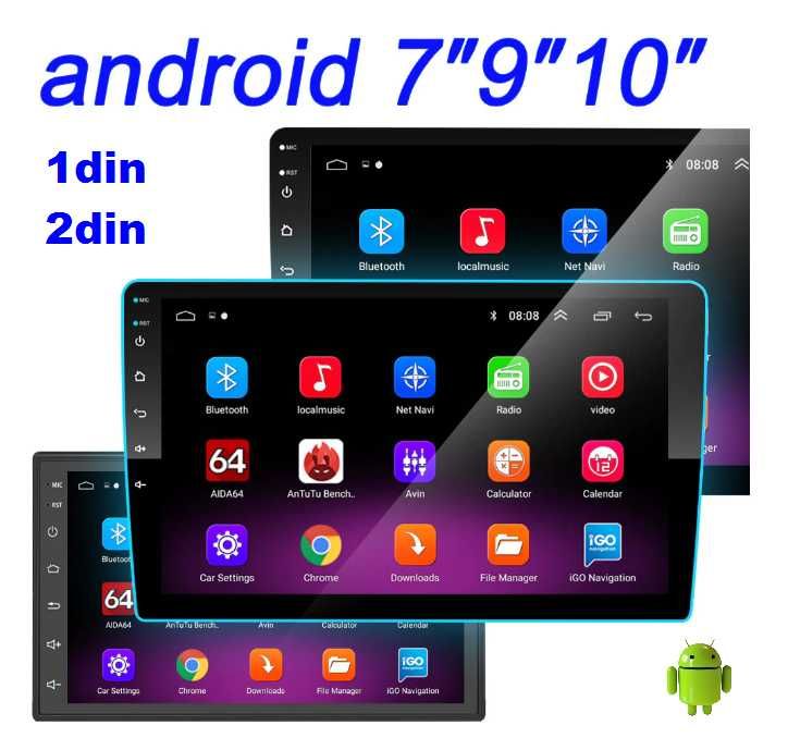 Mагнитола 2din 1din Android Pioneer Sony GPS ВТ WiFi Navi 7" 9" 10"