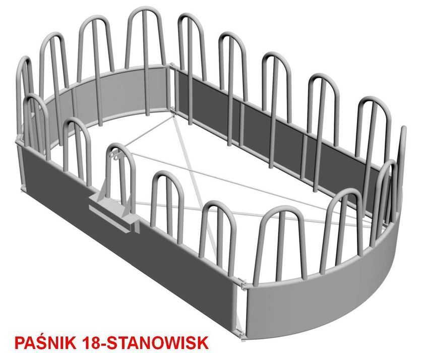 NOWY Paśnik dla koni bydła trzody okrągły 9 / 12 / 18 stanowisk, ocynk