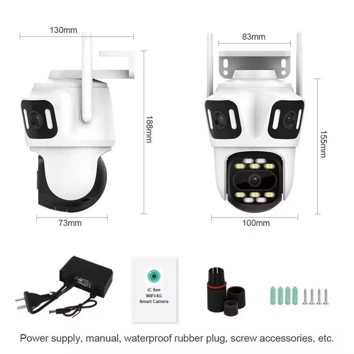 Wifi Тройная камера видеонаблюдения 9 Мп ICsee Потрійна відеонагляду
