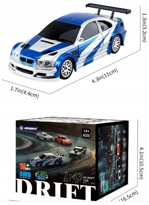 Auto do driftu na pilota BMW M3 E46 zdalnie sterowane drift 1:43