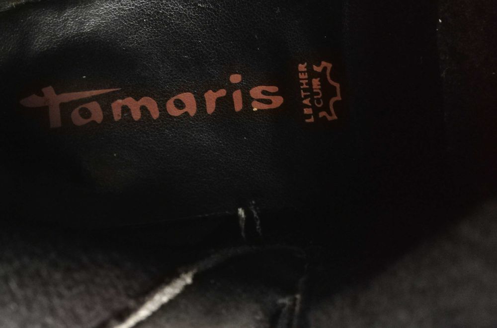 skórzane kozaki damskie Tamaris 40 skóra naturalna nubuk jak NOWE