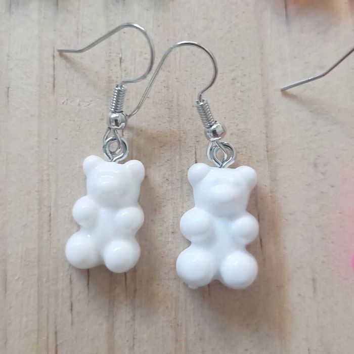 Brincos de Ursinho Gummy. Brincos de resina de Urso de Goma.