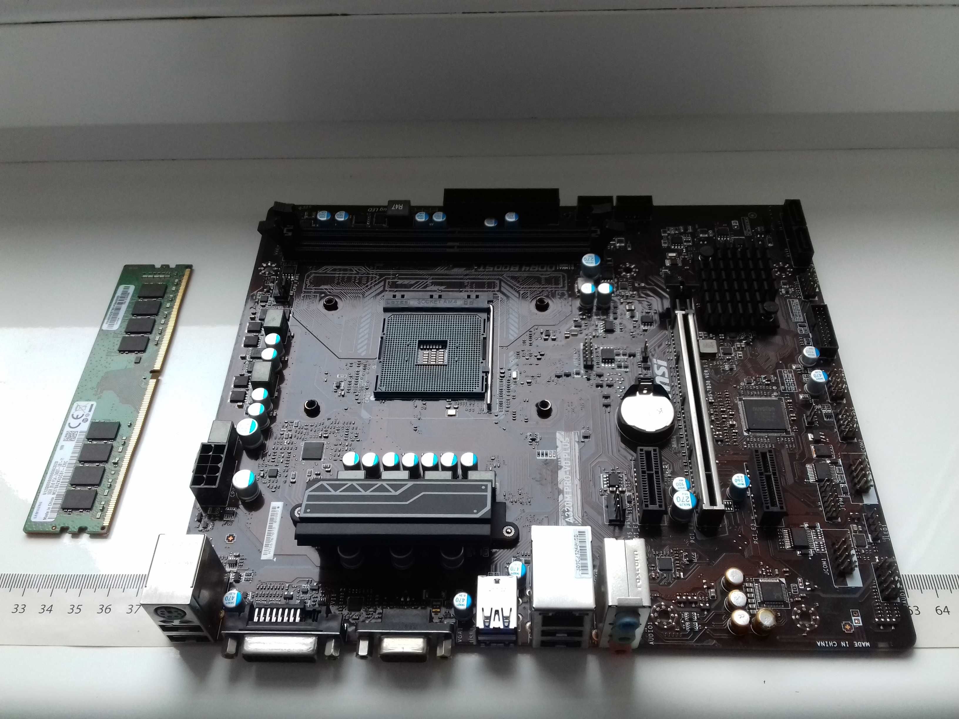 MSI A320M Pro-VD Plus + DDR4 16GB, Sprawne, AM4, DVI, VGA, SATA, USB3.